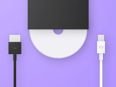 Teewee Video Assets animation cable cd dvd flat hdmi lighting mini displayport purple soft video