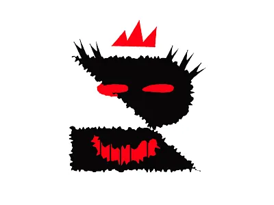 The Crown art inspired basquiat branding graphic illustration letter r type vector