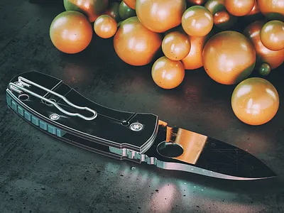 Knife Party 3d abstract cad combat iron knife model photoreal raw steel surreal