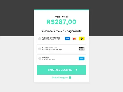 Checkout - Payment method selection card checkout credit e commerce flat form gateway payment paypal sketch