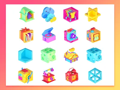 Wonder world 3d c4d cgi cube illustration polygon wonder world