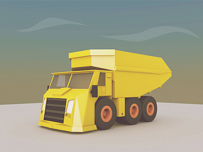 Dumptruck | Test Render 3d blue collar c4d cinema 4d construction dumptruck low poly lowpoly osha render tires