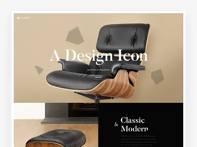 Eames Lounge Chair Landing art colors direction industrial landing product shape ui