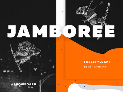 Snowboard Jamboree activities big air competition event freestyle ski hover schedule slopestyle snow snowboard ui ux