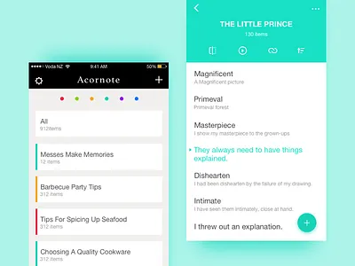 notes for inspiration app ui ux