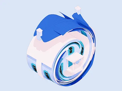 Vortex House 3d architecture illustration