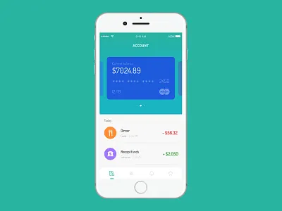 Wallet App iOS Design app card clean ios listing wallet