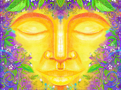 Adopt the pace of nature, Her secret is patience art buddha floral meditation nature zen buddhism