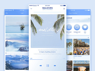 Music Player blue daily design gui music player ui