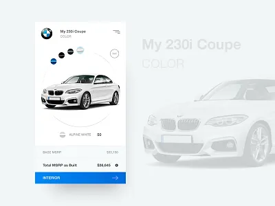 Bmw Car Configurator app bmw car configurator interface layout ui ux