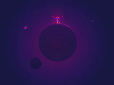 Planet atomic explosion illustration planet