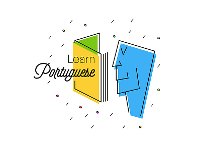 Learn a Language art book design face flag illustration illustrator language learn portugal style