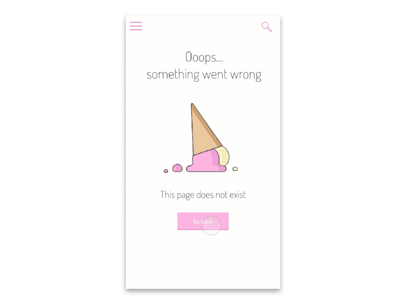 404 Page 404 animation error icecream illustrator page principle ui