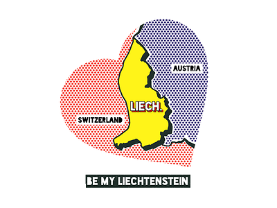 Be My Liechtenstein country liechtenstein map pop art valentine