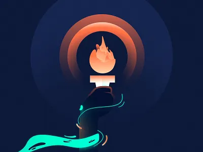 Lead the way animation design fire graphics illustration lead minimal soft styleframe torch