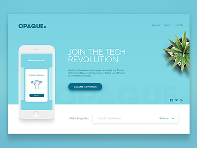 Concept: Opaque Landing Page. app clean design landing page minimalist ui ux web design