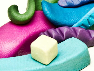 fragment of abstract composition modelling clay plasticine plastilustration