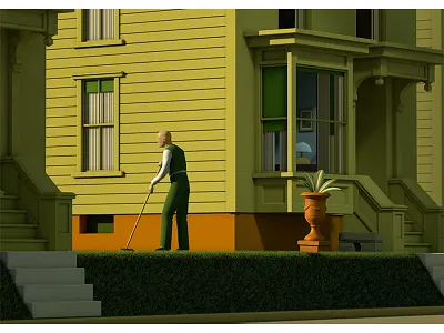 Edward Hopper – Pennsylvania Coal Town (1947) c4d cinema4d edward hopper hopper