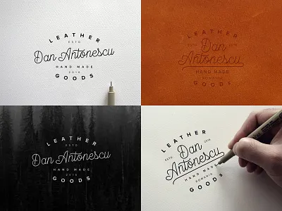 Leather Goods Identity branding identity leather lettering logo vintage