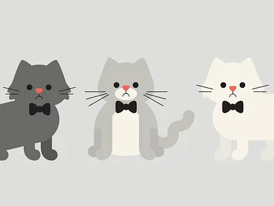 Cat Sketches bowtie cats fancy illustration