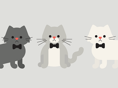 Cat Sketches bowtie cats fancy illustration