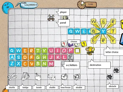 WORD BATTLE items game play tv