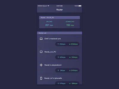 Router UI app router sketch ui user interface