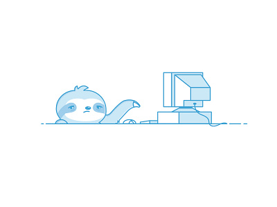 Lazy Mondays 😴 character computer cute design illustration lazy sleepy sloth tired