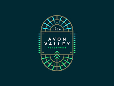 Avon Valley Adventures adventures badge gradient illustration lockup outdoors park path tree