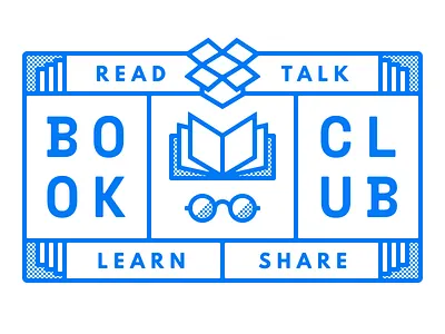 Dropbox Design Book Club book club books dropbox emblem glasses glyph halftone outline