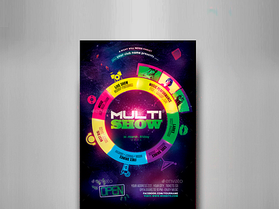 Multi Show Flyer Template band disco dj electro festival music night club party promotion sexy show vertical