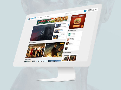 Multimedia Web Design audio clean design flat music photo songs ui ux video web