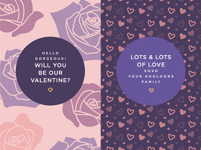 A Koolooks Valentine branding flowers hearts identity pattern pink roses seamless valentine