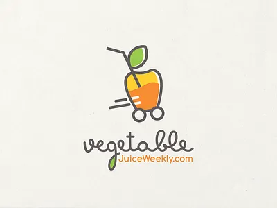 Vegetable Juice Weekly Logo - flat version clever dinamic drink flat food fresh fun line memorable modern simple unique