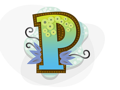 Letter P illustrator lettering logo monogram type vector