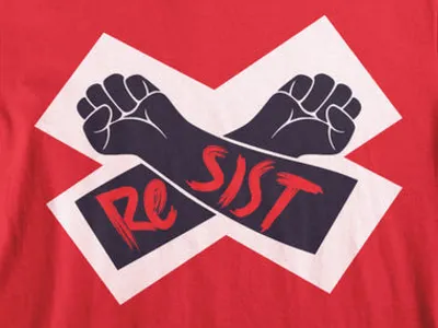 RESIST T-shirt fight fists protest resist tshirt vector