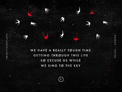 Screen birds black fly icon illustration music red sing twenty one pilots