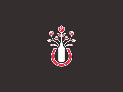 Logo for Charoman florist flower vase geometric horseshoe logo red russia