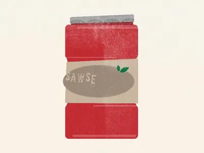 Pasta Sause can illustration jar pasta red retro sause sawse