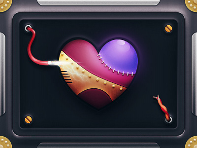 Broken heart heart ，steampunk，machine
