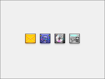 Pixel Core control cpanel disc game icon message music ngc nintendo pixel setting