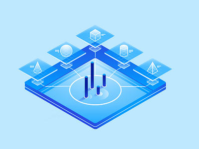 Data Models Layer data gradient illustration isometric shape