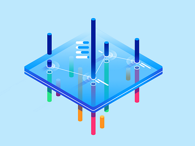 Harmonization Layer conversion data gradient graph illustration isometric