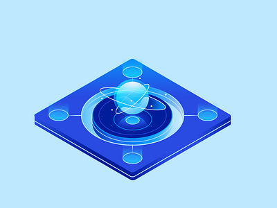 Cognitive Layer ai data gradient illustration isometric planet world