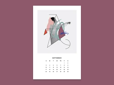 September calendar collage colour design digital digital collage geometry shapes