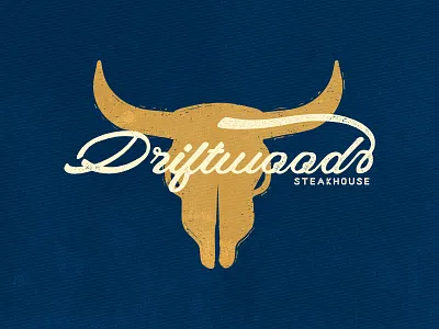 Driftwood Steakhouse restaurant steak typography