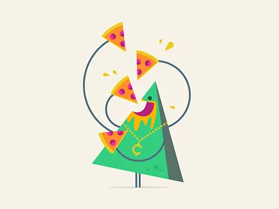 RIP - Pizza Guy character fun illustration pizza shape simple vector