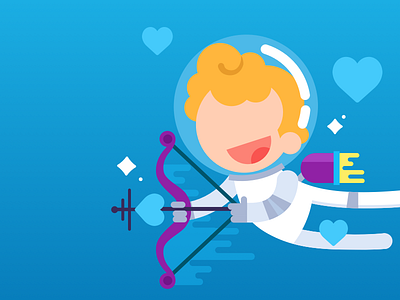 Love is in the space cupid fly heart love memrise rocket space valentine