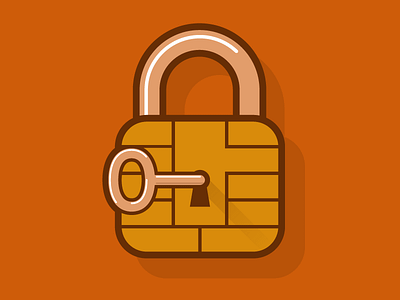 Security chip illustration key padlock