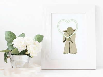 Yoda only one for me 💚 film graphic design heart icon illustration love poster star wars valentines yoda